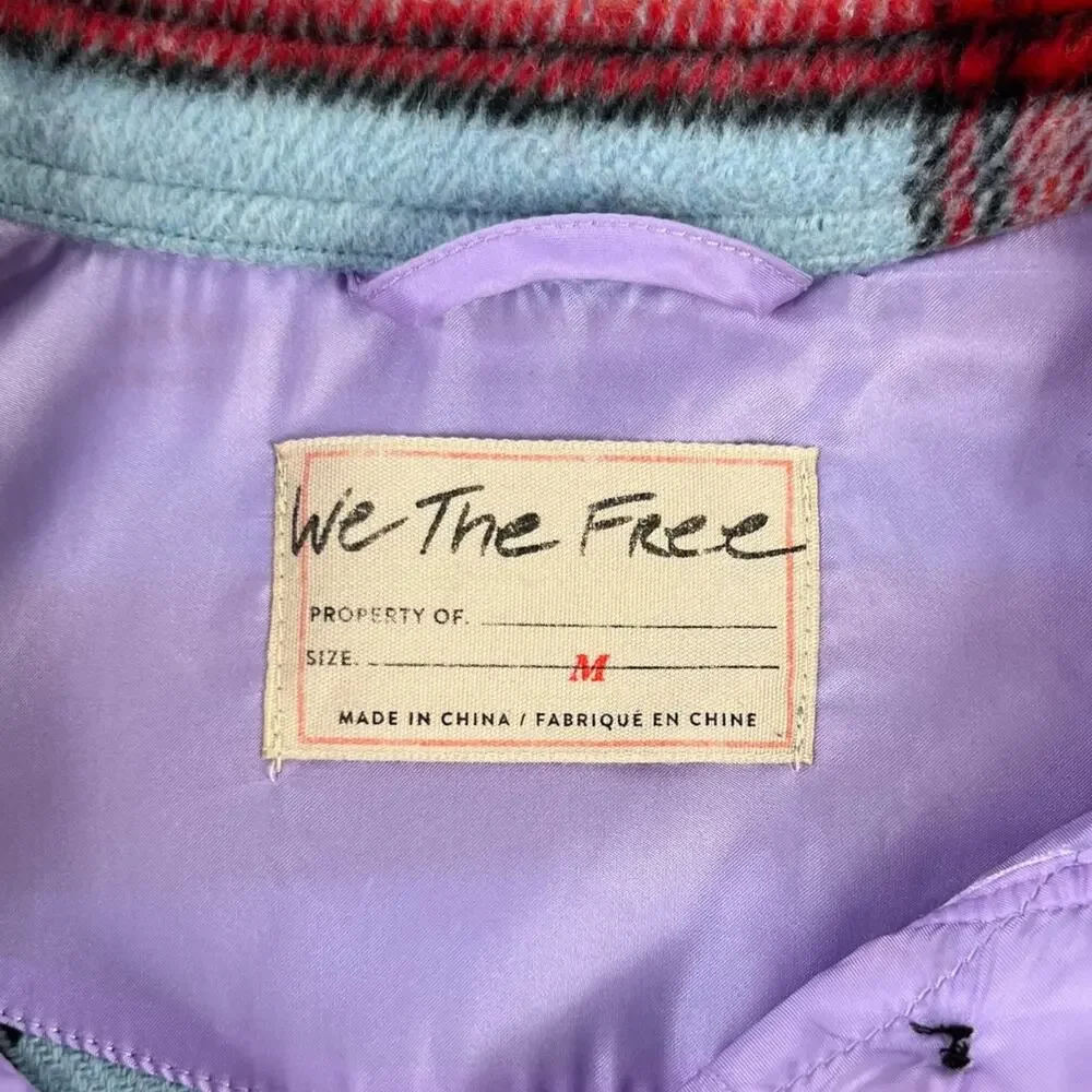 We The Free Down For You Plaid Shirt Jacket Size Medium